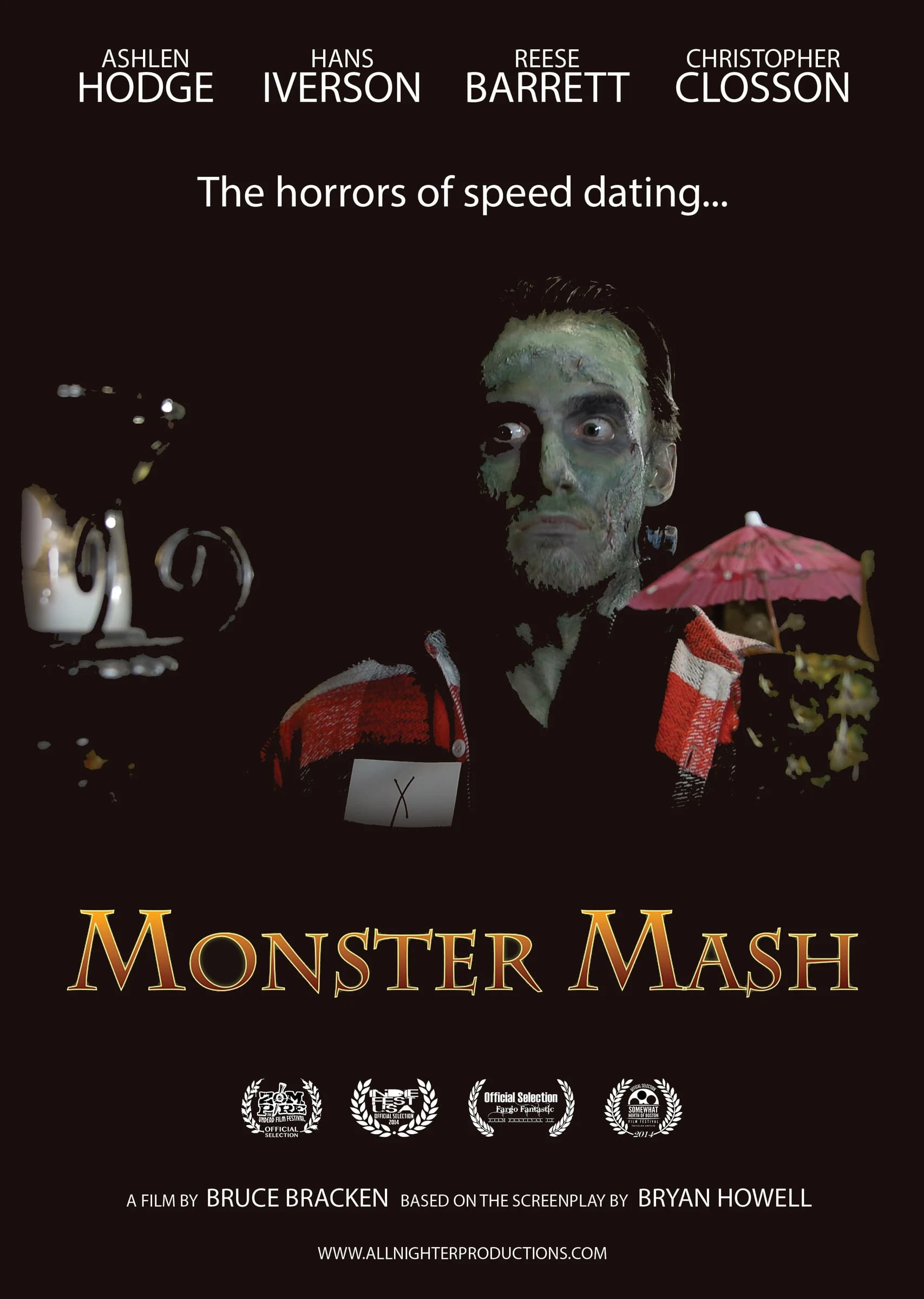 Monster Mash film poster – the horrors of speed dating, with festival laurels